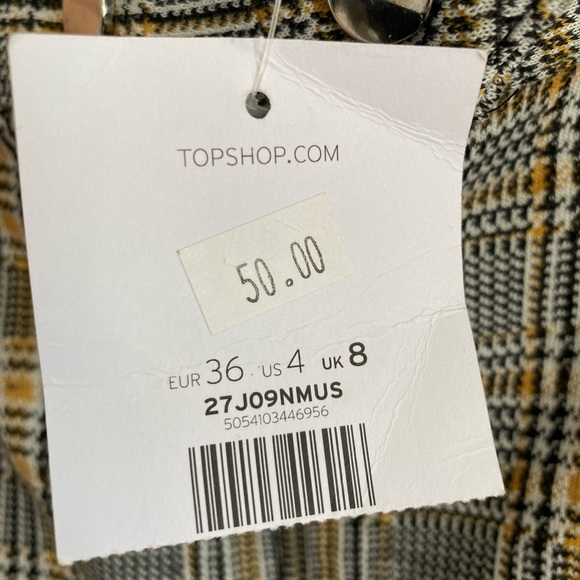 Topshop yellow/black plaid zip miniskirt - Picture 5 of 5